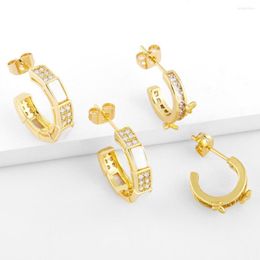 Stud Earrings WANGAIYAO2023 Fashion Temperament Wild C-shaped Design Sense Zircon Shell Valentine's Day Gift