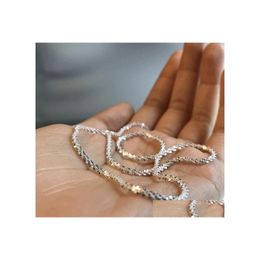 Chains Charm 925 Sier Geometric Pandent Chain Clavicle Necklace Women Men Jewellery Drop Delivery Necklaces Pendants Otkym