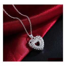 Pendant Necklaces Wholesale Fashion 925 Stamp Sier Necklace Jewelry Charm Heart Elegant Women Lady Wedding Drop Delivery Pendants Otrq0