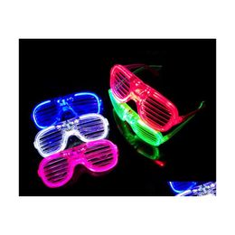Party Masks Fashion Shutters Shape Led Flashing Glasses Light Up Kids Toys Christmas Supplies Decoration Glowing Gb639 Drop Delivery Dhtfb