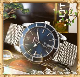 Crime Premium Mens Three Pins Wristwatch 43mm Quartz Movement Male Time Clock Watch Fulll Stainless Steel Mesh Band Sapphire Glass relogio masculino Wristwatch