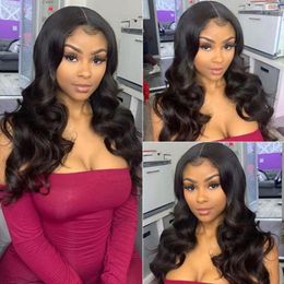 Body Wave 13X4 Lace Front Human Hair Wigs For Black Women Pre Plucked With Baby Brazilian Remy HD Transparent Glueless