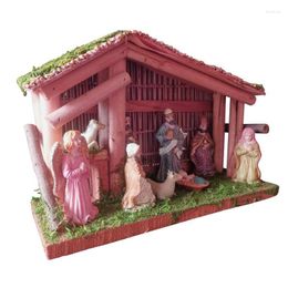 Party Decoration Nativity Christmas Ornament Manger Advent Scene Resin Statue Reliable Decorative Supplies For Home