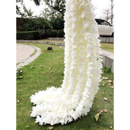 Decorative Objects Figurines 10pcs 2M3M Orchid Rattan Artificial Silk Flower Vine For Home Wedding Garden Decoration Hanging Garland Wall Fake Flowers 230110