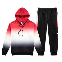Men's Tracksuits Sets Hooded Mens 2023 Autumn 2 Pieces Outfit Sweatshirt Sweatpants Harajuku Gradient Fashion Set Male Suit S-4XL