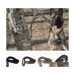 Dog Collars Leashes Leash 1000D Nylon Tactical Training Elastic Pet Mticolor Yl9758161 Drop Delivery Home Garden Supplies Dhl73