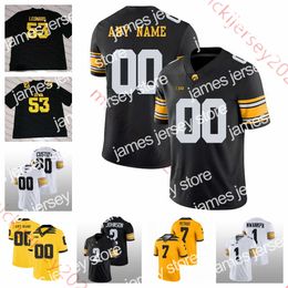 American College Football Wear Custom Iowa Hawkeyes Alternate College Football Game Jersey 2 Terry Roberts 30 Quinn Schulte 96 Lucas Amaya 1 Aaron Blom 18 Drew Steven