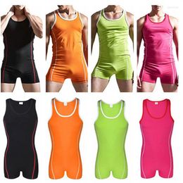 Undershirts Cotton Sexy Men Clothes Undershirt Mens Bodysuit Gay Underwear Wrestling Singlet Jumpsuits Boxer Teddies Vests