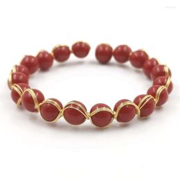 Strand Handmade Red Resin Bracelet 2023 September Style Ambers Color Bangels Gifts Women Fashion Jewelry