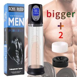 Adult Massager Electric Penis Pump Sex Toys for Men Male Masturbator Extender Penile Vacuum Enlargement Enhancer Massager Ring