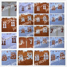 American College Football Wear NCAA Texas Longhorns 11 Sam Ehlinger 10 Vince Young 34 Ricky Williams 20 Earl Campbell 7 Shane BuecheleCollege Football jerseys