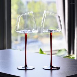 Wine Glasses 2Pcs/Bag Europe Burgundy Nordic Luxury Crystal Glass French Red Pole Goblet Cocktail Kitchen El Drinkware