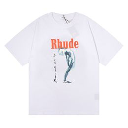 Brand Rhude Ins Hot 24ss Men t Shirts t Skateboard Designer T-shirt Women Casual Good Summer Clothing Street Us Size Vs6v