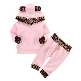 Clothing Sets 2023 Children's Outfit Style Kids Girl Fashion Set Boy Spring Autumn Sports Suit Leopard Print 1-5Y