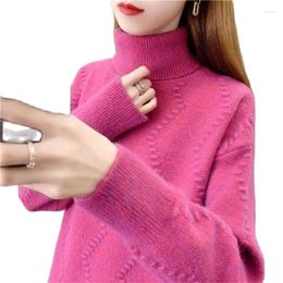 Women's Sweaters 2023 Korean Version Sweater Loose Lazy Padded Pullover Knitted Bottoming Shirt Girl Turtle Neck Female Autumn And Winter