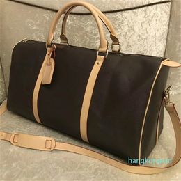 fashion men women travel bag duffle leather luggage handbags large capacity sport bags 55CM