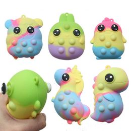3D Easter Pattern Silicone Sensory Toys Party Anxiety Relief Push Bubbles Pressure Relieving Toy for Anti-Anxiety for Autistic Kids
