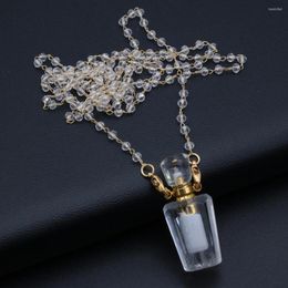 Anhänger Halsketten verkaufen natürliche halbwichtige Steine ​​weißer Kristall-Parfümflaschen Boutique DIY Mode Charme Halskette Schmuck