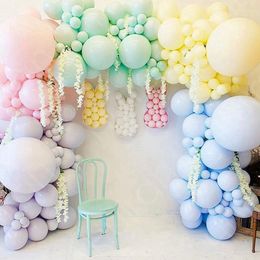 Other Decorative Stickers Colorful Macarons Balloon Garland Arch 1st Birthday Party Decoration Kids Wedding Latex Baloon Baby Shower Boy Girl 230110