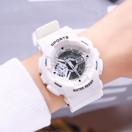 Wristwatches Large White Digital Sports Watch Automatic Clock Student Outdoor Multi-function Watches Electronic Zegarek Damski