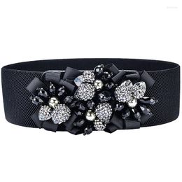 Belts Hongmioo Vintage Women Ladies Girls Fashion FlowerRhinestone Belt Buckles 6cm Wide For Dresses