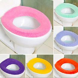 Toilet Seat Covers 1pc Bathroom With Handle Closestool Washable Soft Winter Warmer Mat Pad Cushion O-shape Bidet
