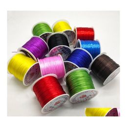 Cord Wire 10/Roll 1Mm Colour Flexible Elastic Crystal Line Rope For Jewellery Making Beading Bracelet Fishing Thread 1385 Q2 Drop Del Otnae