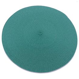 Table Mats 1pc Placemats For Dining 38cm Round Grey Woven PP Mat Waterproof Non-Slip Napkin Pads Lace Burlap Drink Cup Coasters