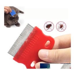 Dog Grooming Stainless Steel Pet Hair Comb Long Thick Fur Removal Flea And Lice Brush Pets Combs For Cat Guinea Pig Drop Delivery Ho Otgd7