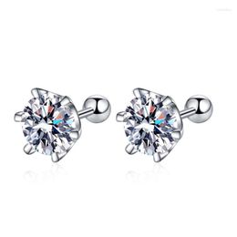 Stud Earrings Queenme 2ct Moissanite For Women Rhodium Plated 925 Sterling Silver Jewellery Girlfriend Gift
