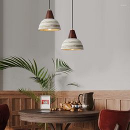 Pendant Lamps Chinese Ceramics Ligths Creative Decor Restaurant Ceiling Hanging Simple Brass Solid Wood Lighting Fixtures