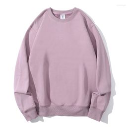 Women's Hoodies Purple Round Neck Cotton Loose Pullover Woman Clothes Long Sleeve Simple Winter Sweatshirt Women Fashion Casual Sporty 2023
