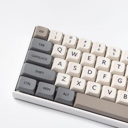 Keyboards XDA Profile 120 PBT Keycap DYESUB Personalised Minimalist White Grey English Japanese For Mechanical Keyboard MX Switch 230109