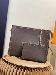 2024 Wallets Women's Two Piece Handbag Cosmetic Bag Chain Bag m81412 good