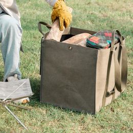 Storage Bags Supersized Firewood Carrier Bag Double Handle Design Pouch Multifunctional Portable Wood Holder