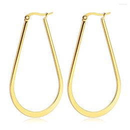 Hoop Earrings FIREBROS Korean Fashion Stainless Steel Women Irregular Unusual Big Earring Gold Silver Colour