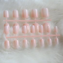 False Nails Money Solid Colour Candy Short Round Head 24pcs Light Pink NP01