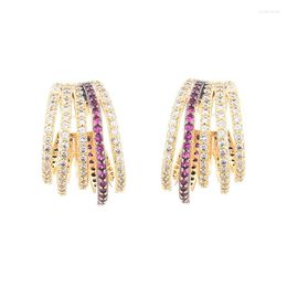Stud Earrings EYER Trendy Luxury CZ Micro Paved Cubic Zirconia Elegant For Women Wedding Dating Jewellery Multilayer 2023