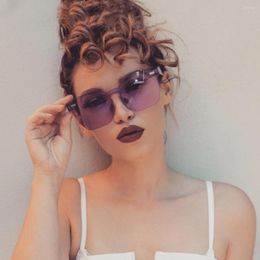 Sunglasses Women Fashion Rimless Square Sun Glasses Female Oversized Shades Sunglass Eyewear Summer