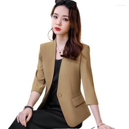 Women's Suits Half Sleeve Blazer Women 2023 Spring Summer Casual Fashion All-Match Slim Jacket Office Ladies Formal Business Suit Coat