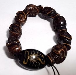 Strand Gothic Style Antique Skull Unisex Bracelet Punk Women/Men Real Scorpion Vintage Party Personality Accessories Jewelry