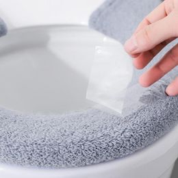 Toilet Seat Covers Bathroom Thickened Washable Soft Warmer Mat Cover Pad Closestool Case Lid Accessories