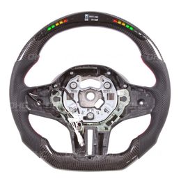 Driving Wheel Real Carbon Fiber LED Performance Steering Wheels Compatible For G15 G38 F40 G20 G30 G01 G11 G05 8 1 3 5 X3 7 X5 Series