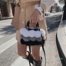 Evening Bags 2023 Winter Handbag Women Faux Fur Hand Soft Plush For Clutches Designer Luxury