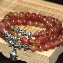 Strand Original Design Multilayer Bracelets Multicolor 6mm Round Jades Chalcedony Natural Stone Beads Buddha Pendant Jewellery B2200