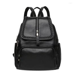 School Bags Female Genuine Leather Rucksack Women Bag Fashion Wild Ladies Small Backpack Soft Knapsack