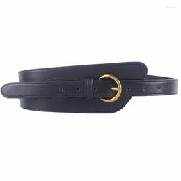 Belts Luxury Designer Wide Leather Corset For Women Coat Waistband Female Waist Seal Strap Dress Accessories Gold Buckle