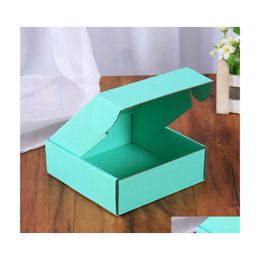 Gift Wrap 50 Pcs Corrugated Paper Boxes Colored Packaging Folding Box Square Packing Jewelry Cardboard 15X15X5Cm Drop Delivery Home Dhcvl