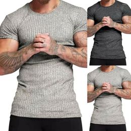 Men's T Shirts Men Plain Sports T-Shirt Summer Short Sleeve Gym Fitness Tops Casual Workout Tee