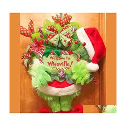 Christmas Decorations 2021 Thief Stole Plush Leg Stuffed Toy Doll Front Door Wreath Decor Tree Ornaments L220531 Drop Delivery Home Dhj74